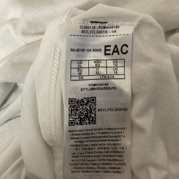 NEW GUESS WOMEN'S WHITE BEADED SHORT SLEEVE ROUND NECK PULLOVER T-SHIRT SIZE XL - Picture 11 of 13